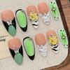 New Arrival Handwork Almond Summer Romantic 3D Flowers Butterfly Fake Nails Sticker Handmade Press on Nails