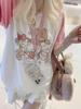 Kawaii Sweat Patchwork Tees Women Japanese Fashion Y2k Harajuku Preppy Style Cartoon Print Loose T-shirts Soft Gril