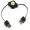 Retractable USB 2.0 A Male To A Female M/F Extension USB Cable Cord Black for PC