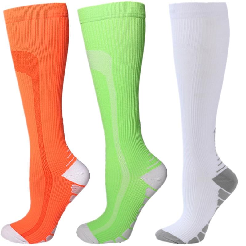 Новые компрессионные гольфы до колена 20-30 мм рт. ст. Подходят для медицинского отека, диабета, варикозного расширения вен, бега, марафона, компрессионные спортивные носки