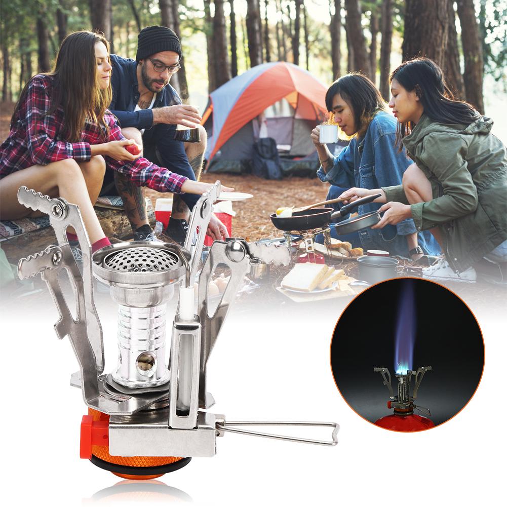 Мини-печь для кемпинга из нержавеющей стали 304 с интегрированной электронной зажигалкой