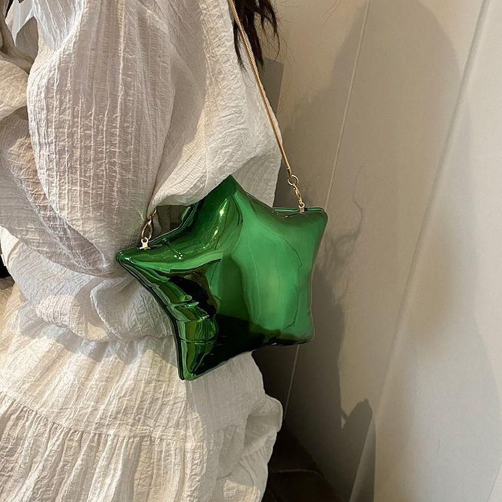 Korean Style Banquet Chain Bag Silver Funny Party Bag Retro Bright Star Shoulder Bag Gift