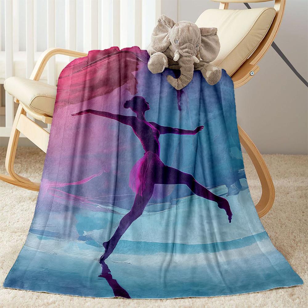 Dreamy Ballerina Flannel Blanket - Soft and Comfortable, Suitable for Sofas, Beds, Offices, Travel, and All Seasons, Making It A Perfect Holiday Gift.