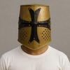 Brass Crusader Helmet , Knight Great Helmet , Templar Cosplay Helmet, Halloween Gift, Best Gift For Him