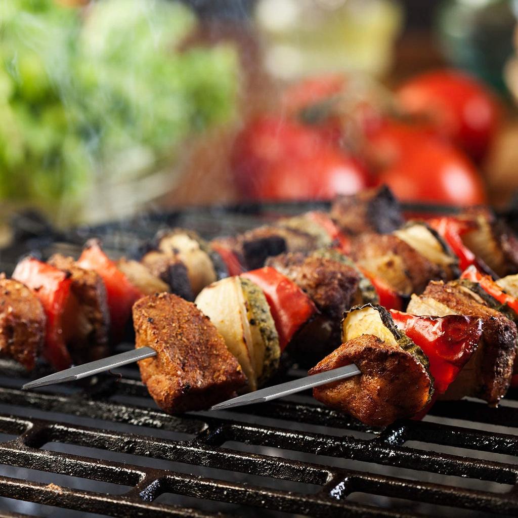 CAMPING MOON Wooden Handle Barbecue Skewers, 470mm, Set of 8, K-480