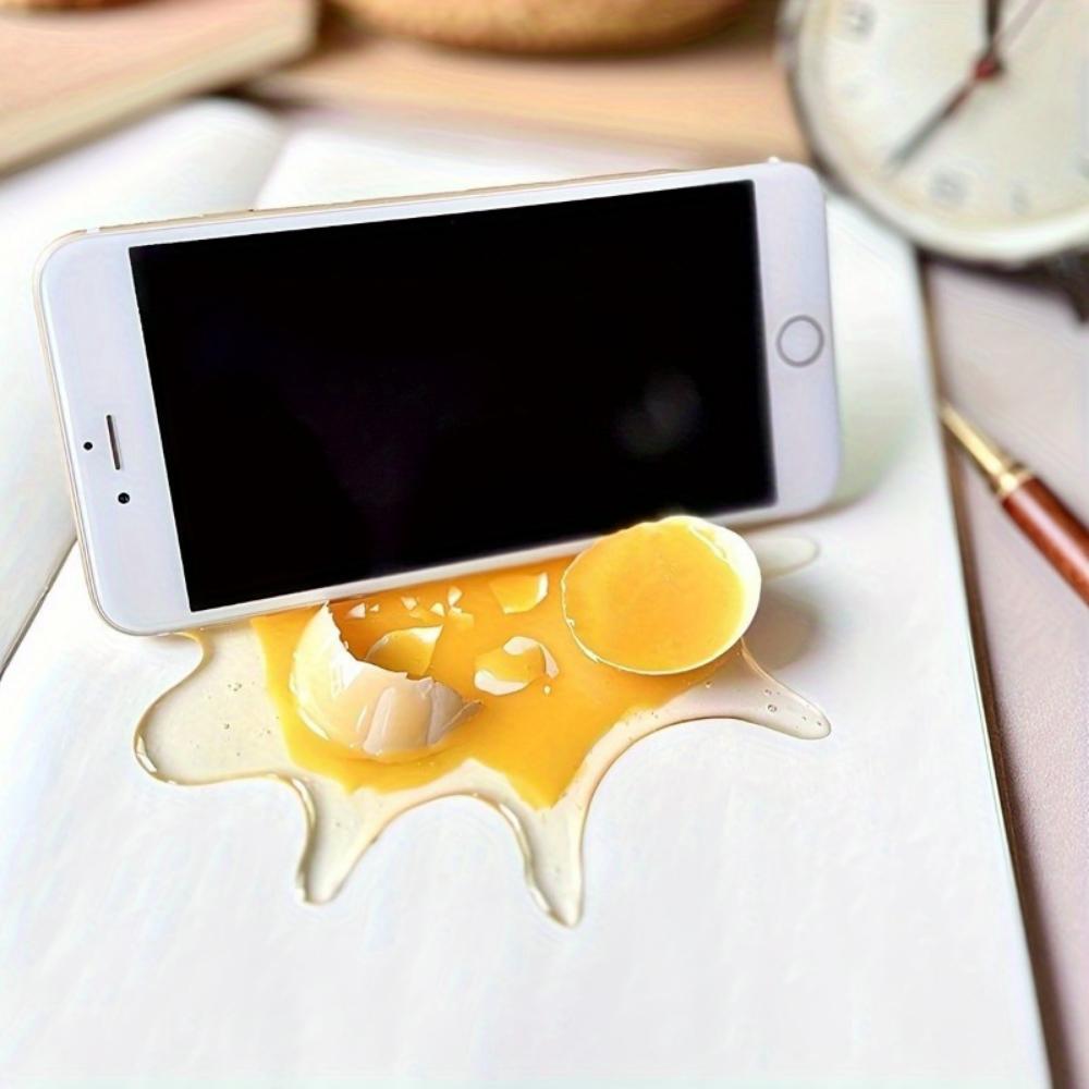 Юмористический держатель для мобильного телефона с разбитым яйцом, универсальный держатель для мобильного телефона, новинка, имитация игрушечных аксессуаров, прочные материалы