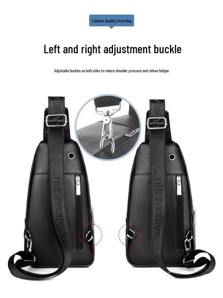 Мужская нагрудная сумка через плечо Satchi из кожи кенгуру - Модный повседневный рюкзак из коровьей кожи