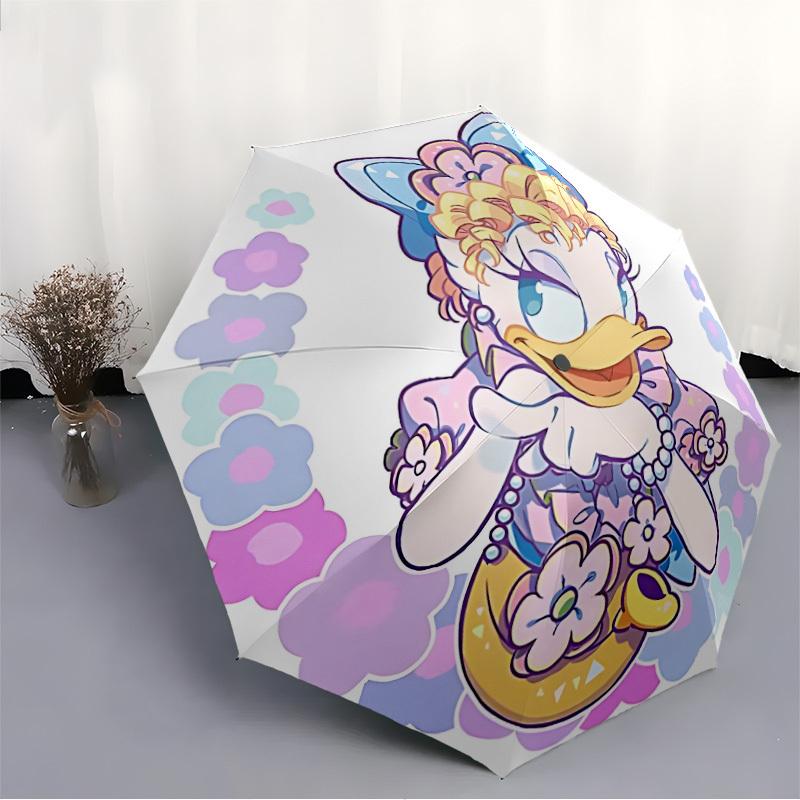 1pc Daisy Duck Automatic Open/close, All-Season Portable Folding Umbrella, Perfect Gift for Friends  yy250807026