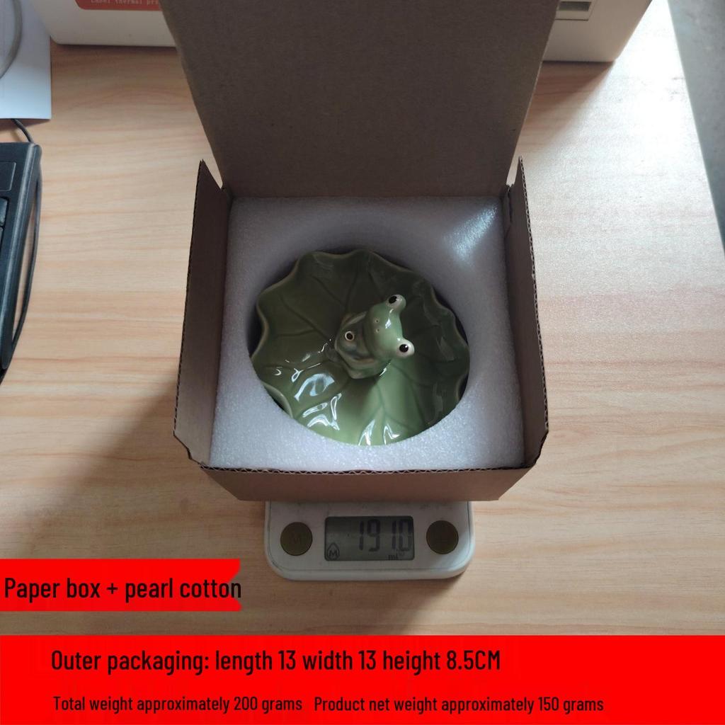 New Ceramic Lotus Incense Holder with Frog Ornament in Fresh Colors