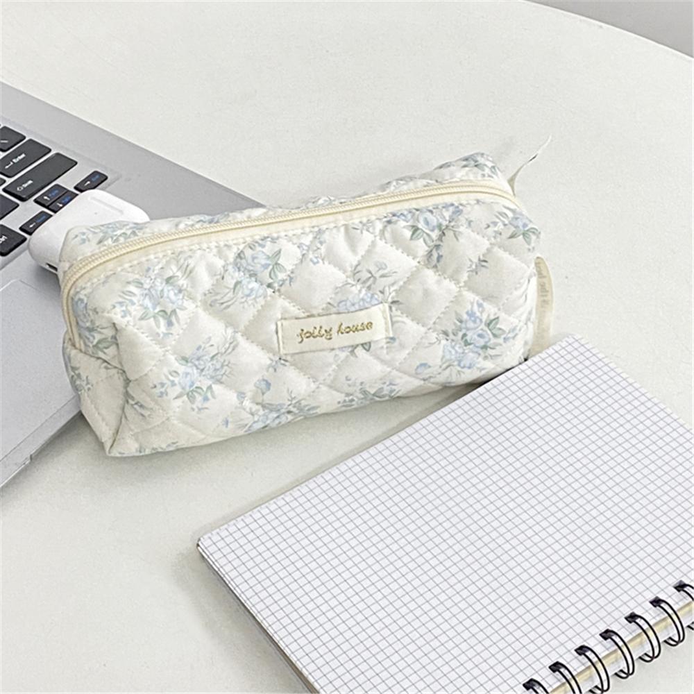 Cute Floral Pencil Bags Korean Style Cosmetics Storage Bag Vintage Multi-Functional Handbag