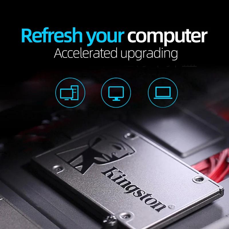 Kingston Твердотельный накопитель 240 ГБ, 480 ГБ/960 ГБ, A400 SATA 3, 2,5 дюйма, внутренний твердотельный накопитель SA400S37/240G/480G/960G — замена жесткого диска для повышения производительности