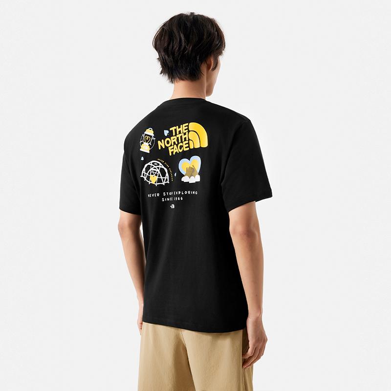 THE NORTH FACE Graffiti Logo Printing T-shirt Black NF0A8DEM-JK3