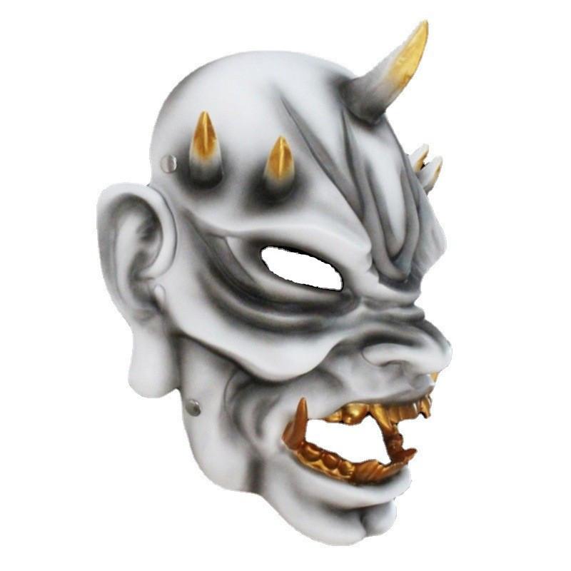 Игривая и красно-белая смоляная маска японского короля демонов, отлично подходящая для хэллоуинских фестивалей и