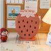 Cute Strawberry Holder Rack Hollow Pencil Desk Organizer Makeup Holder Containers Storage Kawaii Fruit Stationery Accessories