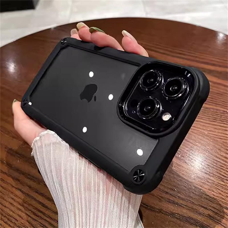 Ударопрочный бронированный чехол TPU для iPhone 15 14 13 12 11 Pro Max 7 8 Plus XS XR X SE прочный бампер гибридный прозрачный жесткий чехол