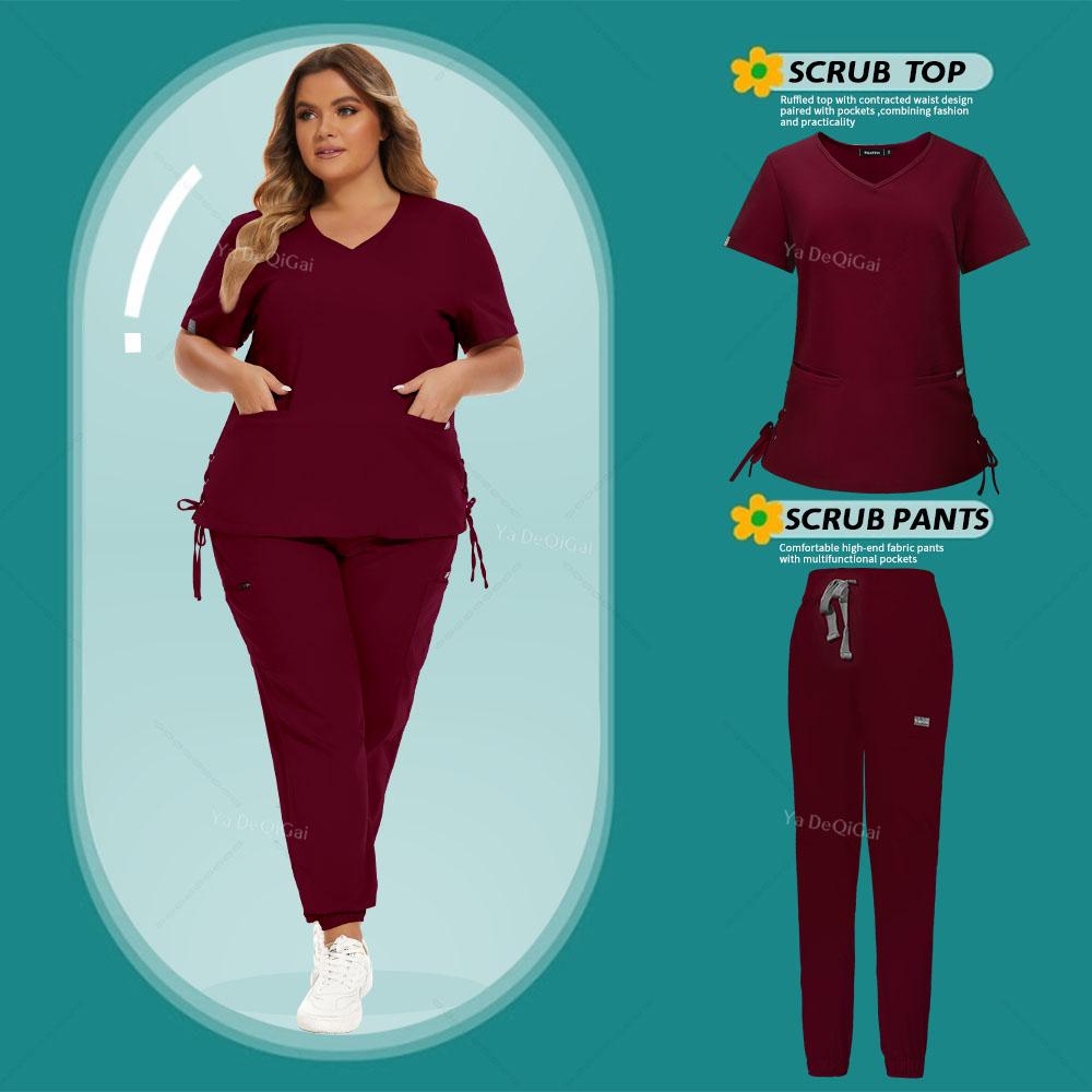 Nurse Uniform Medical Uniforms Nursing Scrubs Set Hospital Doctor Workwear Surgery Suit Spa Top Pants Clinical Dentist Work Wear