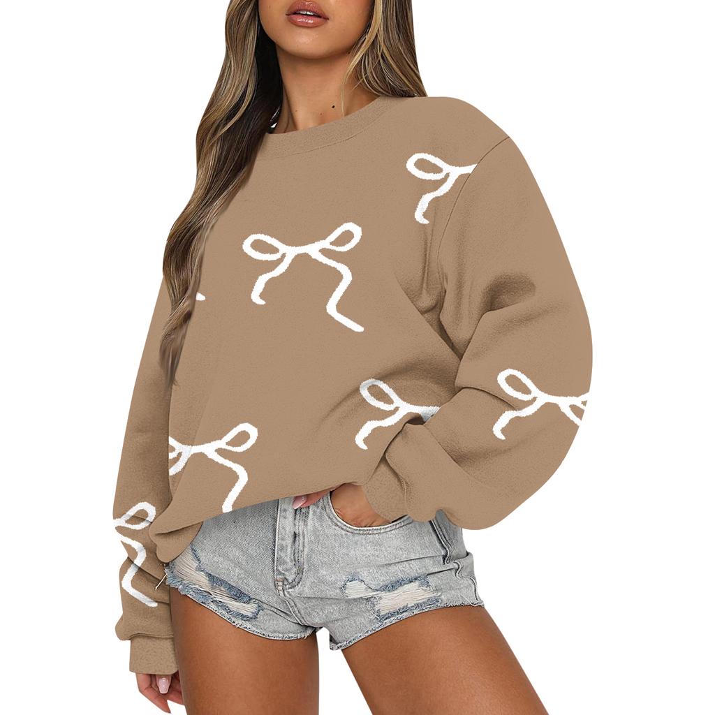 Women  Tops Women's Long Sleeve Sweatshirt Casual Crewneck Loose Fit Pollover Fleece Tops