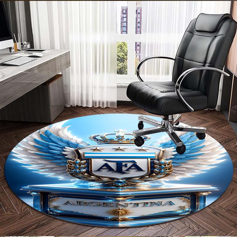 Football team City FC Print Round Rug, Washable Floor Carpet, For Entryway Dorm Laundry Room Office Study, Home Decor Birthday Christmas Gift