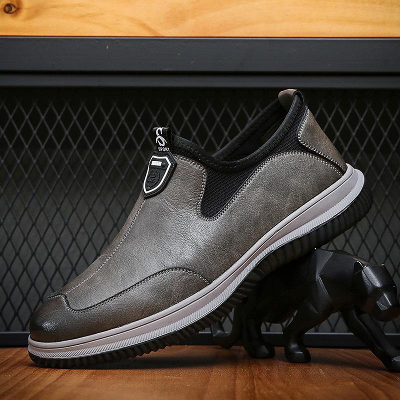 2025 Весна и осень Новые мужские повседневные кожаные туфли Мужские мягкие кожаные кроссовки с мягкой подошвой для папы с 10288