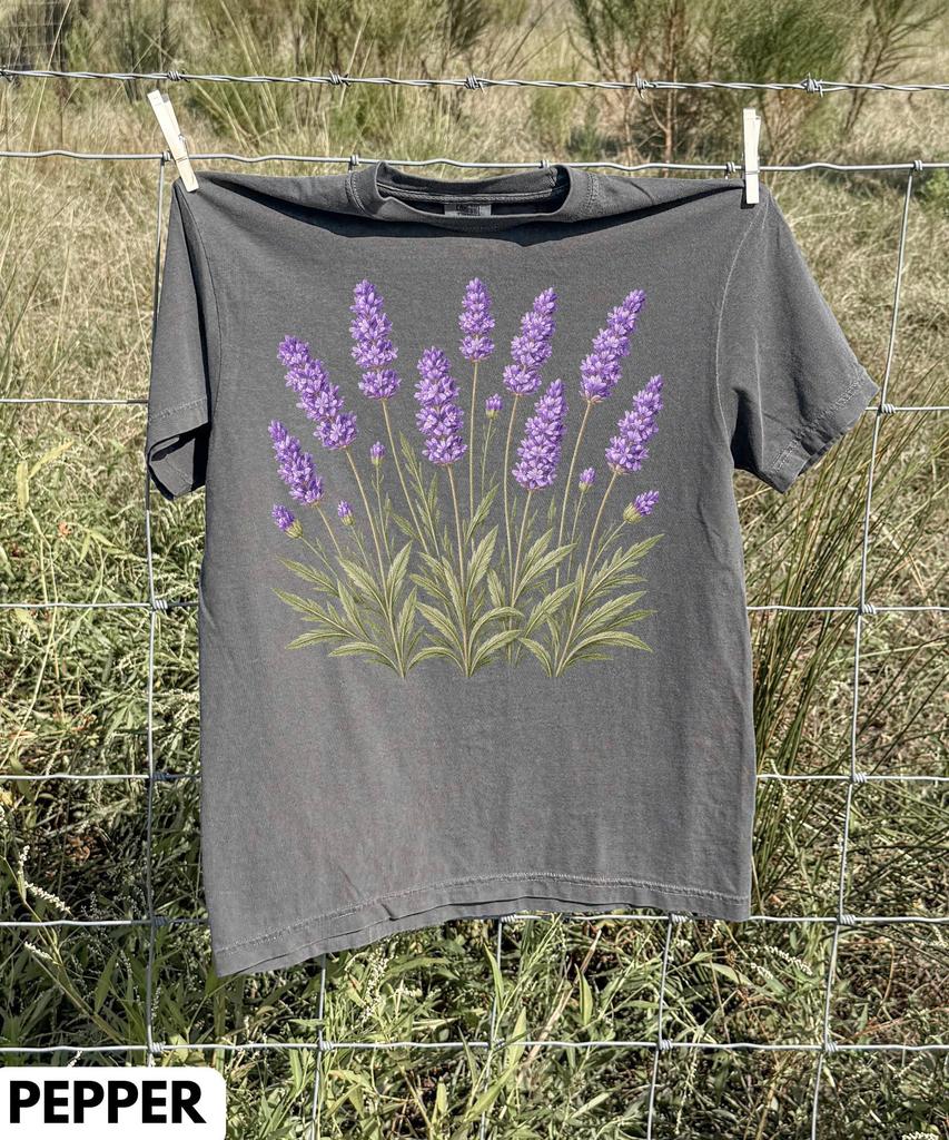 Vintage Lavender Flower Shirt,Meadow Flower Shirt,Retro Boho Cottagecore Floral Tee,Botanical Floral Tee,Wildflower Garden Shirt