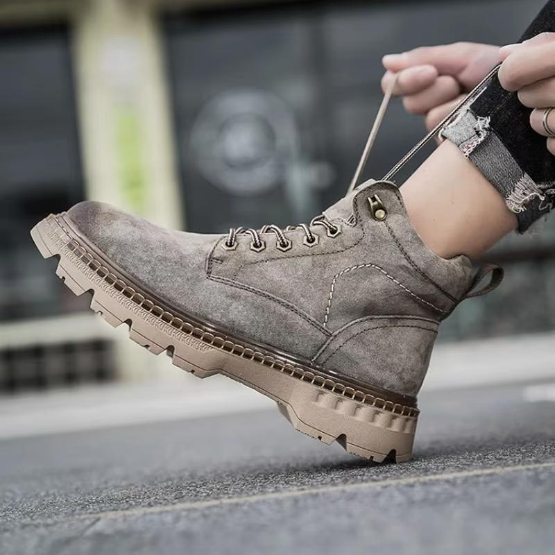 Мужские ботинки из натуральной кожи, брендовые мужские повседневные туфли, высококачественные мужские ботинки, износостойкие и нескользящие мужские походные ботинки для улицы