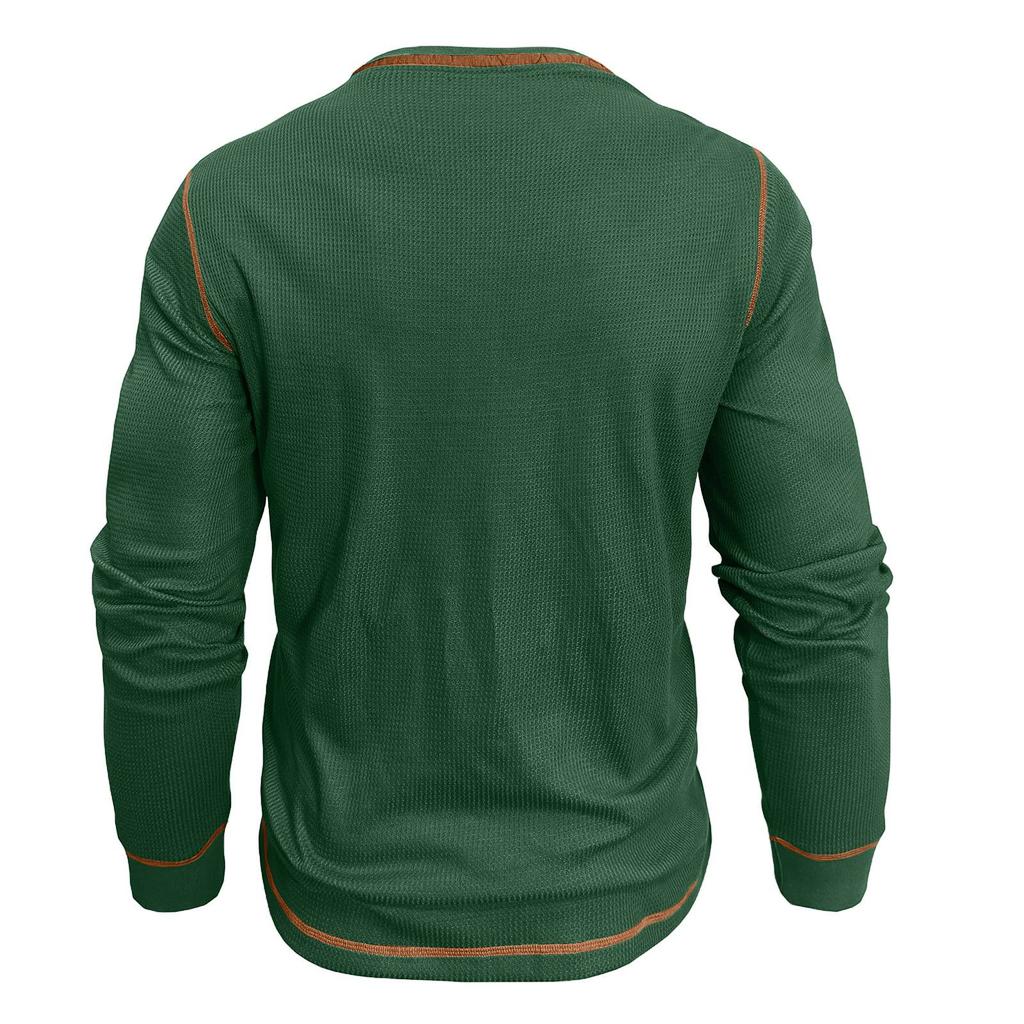 Men's Solid Color Round Neck Long Sleeve Tops Men's Sports Large Size Casual Round Neck Tops