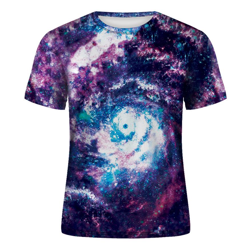 Vast Starry Sky Universe Graphic T Shirts For Men Summer Fashion 3D Space Planet Pattern T-shirt Personality Cool Style T-shirts