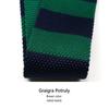 Dark Green Small Tie 5Cm Narrow Version Coffee Color Retro Stripe British Japanese Tide Flat Head Knitted Tie