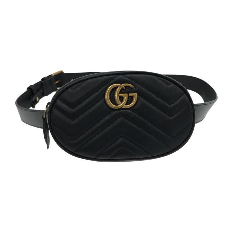 Gucci GG Marmont потертый Marmont золотой логотип стеганая кожаная сумка через плечо сумка на грудь поясная сумка женская черная