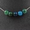 Stones and Minerals. Necklace 5 Apatite Beads 8 Mm. Stainless Steel Chain Necklace Women Men. Customizable Size.