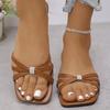 Мода 2025 Мода Однотонные Повседневные Шлепанцы Летние Удобные Серебристые Золотые Женские Туфли Пляжные Домашние На Плоской Подошве Простые Женские Шлепанцы