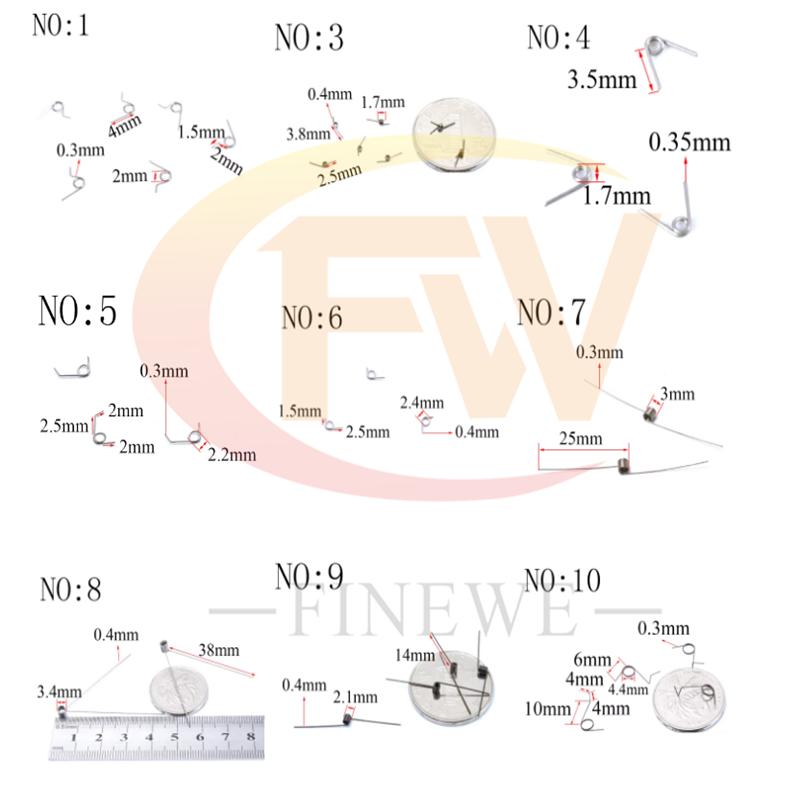 20PCS Wire Diameter 0.3mm Micro Mini 304 Stainless Stee Torsion Spring For Jewelry