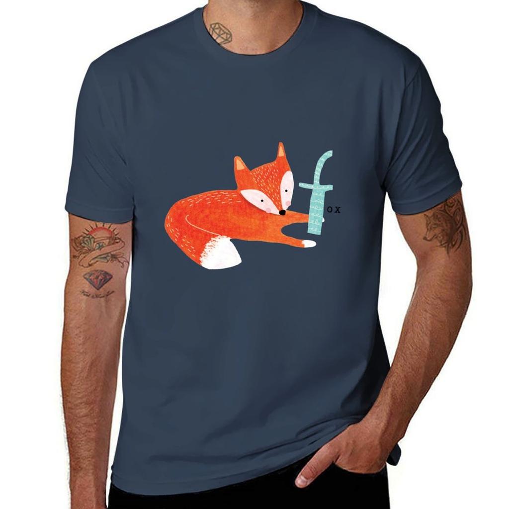 F is for Fox T-Shirt Simple Line Art Print Tee