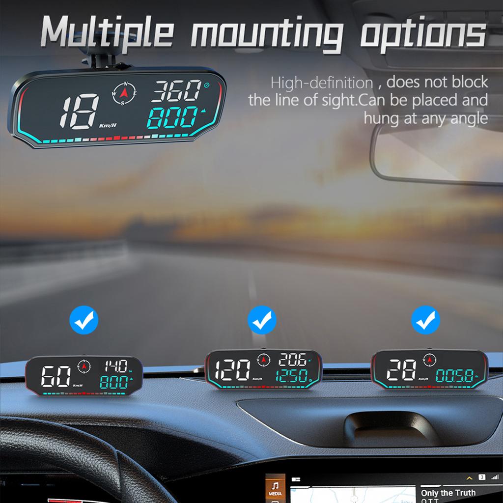 Проекционный дисплей, Универсальный проекционный дисплей GPS спидометр с 5-дюймовым светодиодным дисплеем Скорость Компас Высота Усталость