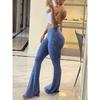 Slim High Waist Capris Sexy Bell Bottom Flare Tights Solid Hot Y2k Women Clothes Girl Aesthetic Fashion Streetwear Woman Pants
