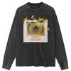 Футболка уличная с принтом Big Eye Graphic Washed Black, хлопковая, унисекс, топы, футболки, футболки больших размеров, длинная футболка
