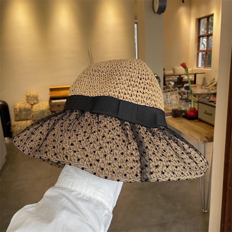 Women's Large Brim Foldable Breathable Straw Sun Hat for Summer Travel & Vacation