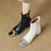 Модные Новые Осенне-Зимние Женские Ботинки Модные Ботинки Короткие Ботинки С Квадратным Носком Смешанного Цвета для Женщин Женская Обувь Массивные Каблуки Zapatos De Mujer