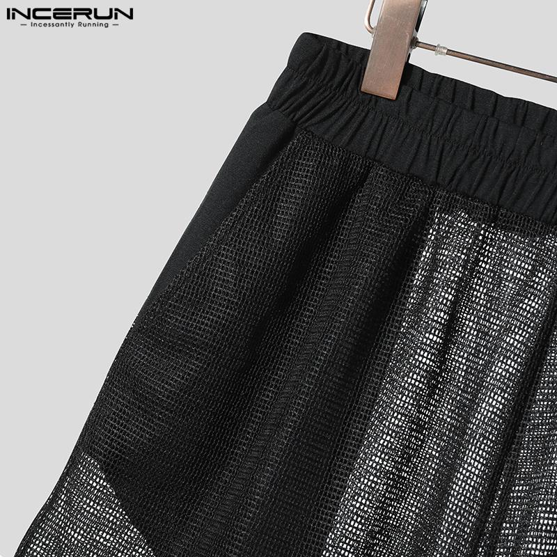 INCERUN Костюм из двух частей для мужчин с коротким рукавом, топы и шорты, комплекты, летние пляжные наряды, прикрытие