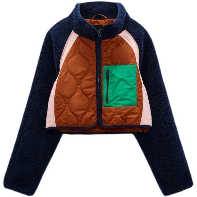 Европейская и американская женская мода Флисовая куртка с короткими рукавами