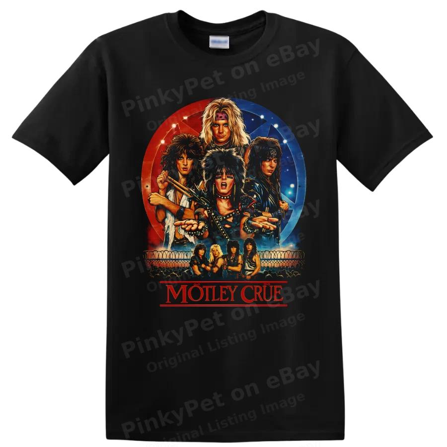 Motley Crue Heavy Metal Band T Shirt 80s Glam Rock Concert Graphic Tee Gifts