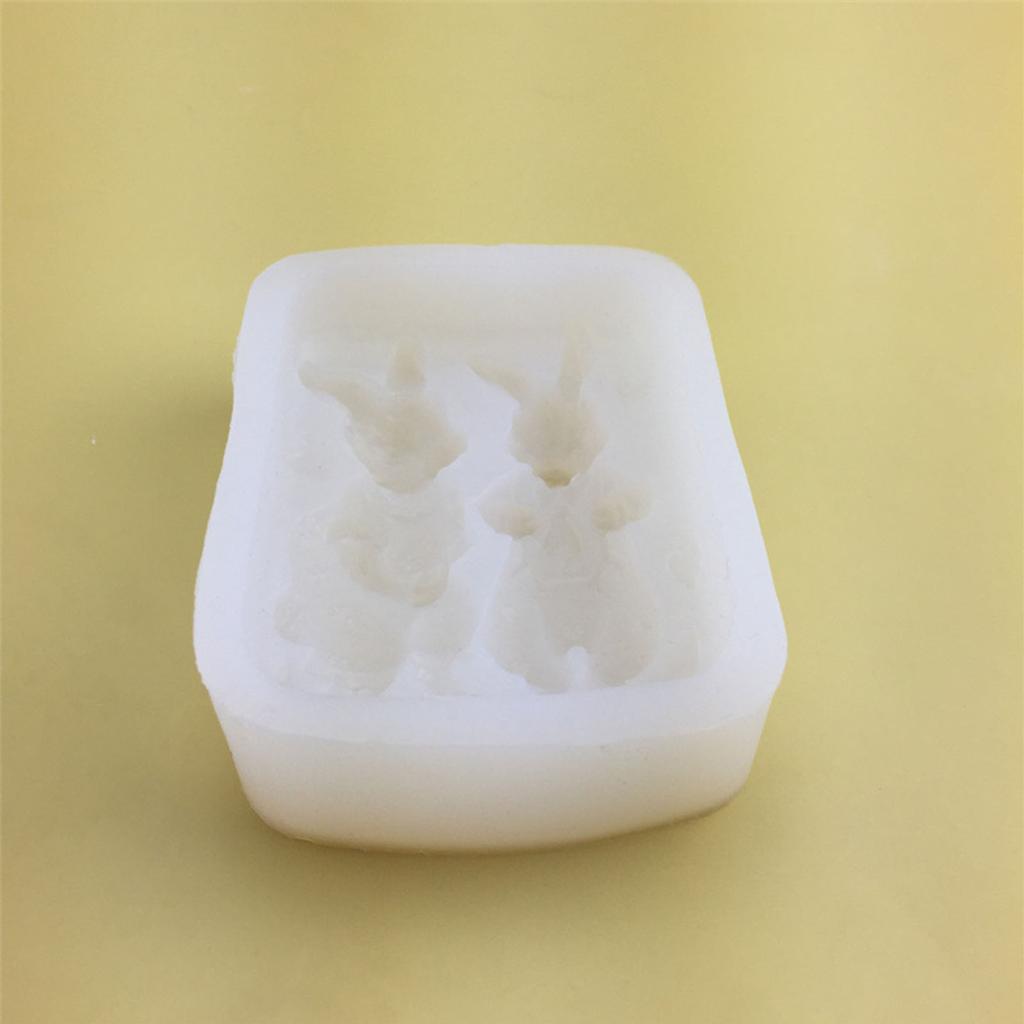 Силиконовая форма для кролика, пара кроликов, праздничная форма для помадки, сделай сам, свеча, пластырь-мыло, эпоксидная форма, инструмент для изготовления рукоделия