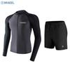 Mens UV Protection Rash Guard Set Long Sleeve Swimwear Snorkeling Surfing Diving Water Sports