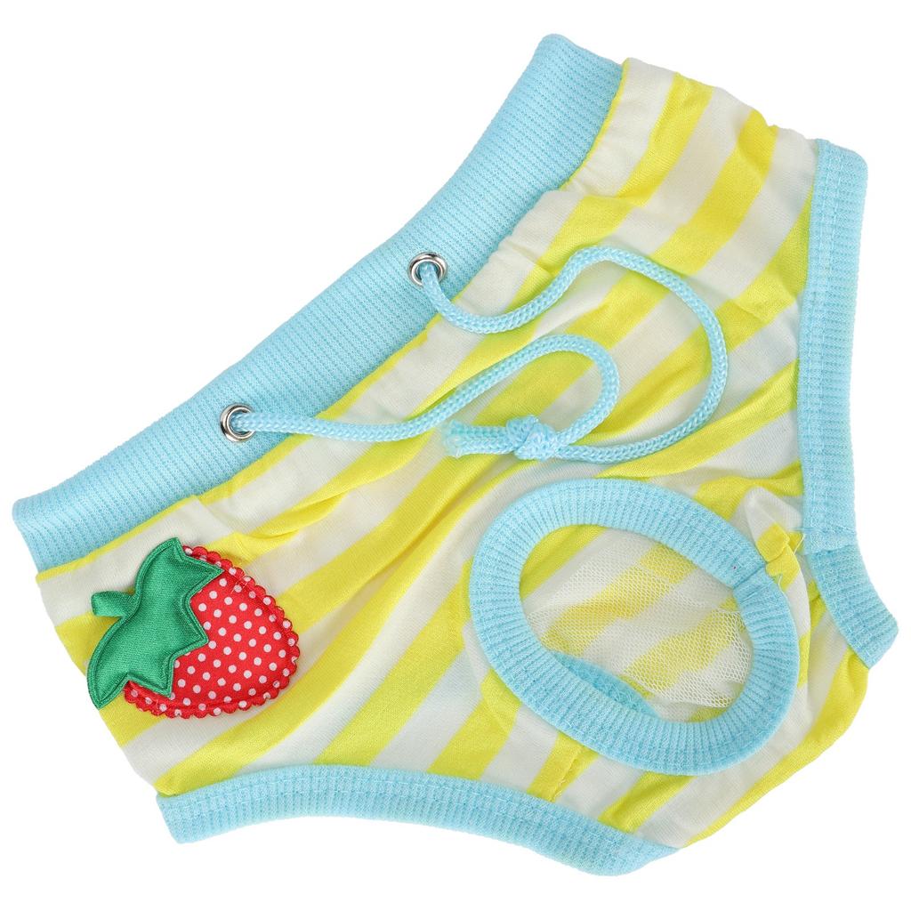 Pet Pigs Физиологические штаны Клубничный узор Свиньи Санитарное нижнее белье Многоразовые подгузники Желтый S