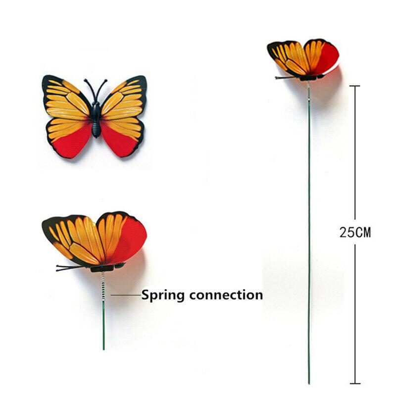 100Pcs/Set 3D Simulation Butterflies Garden Yard Planter Colorful Butterfly Stakes Decoracion Outdoor Decor Flower Pots Decor