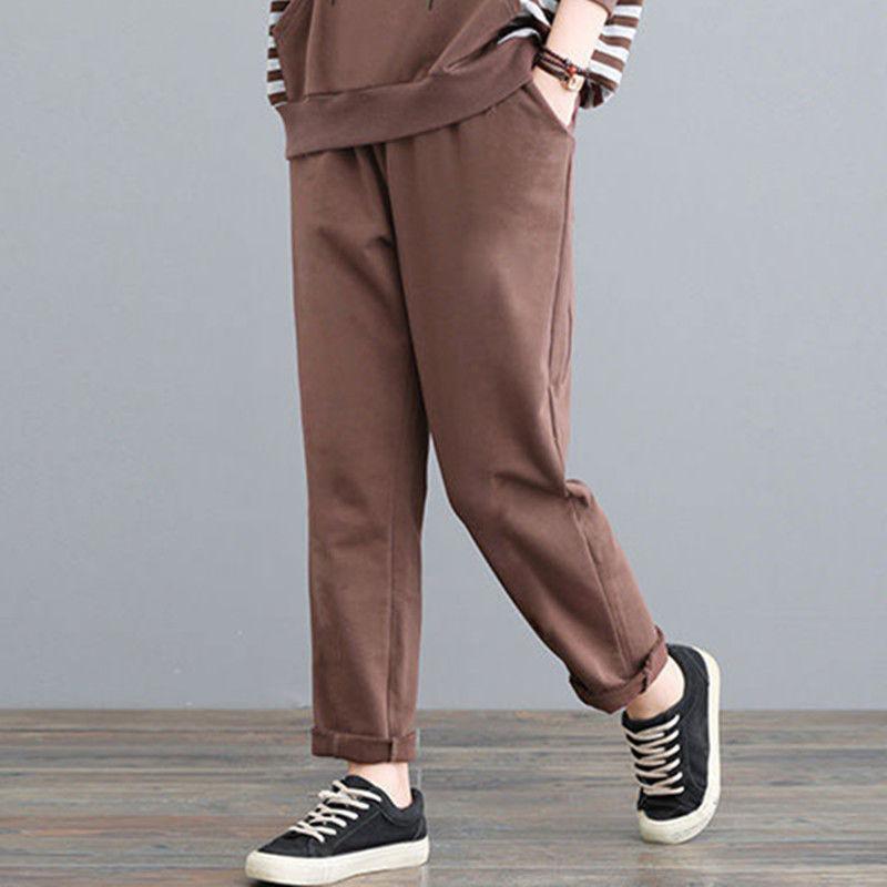 Women's Plus Size Suit Summer Sports Set of Stripes Comfortable Hooded Sweater and Casual Loose Pants Suit