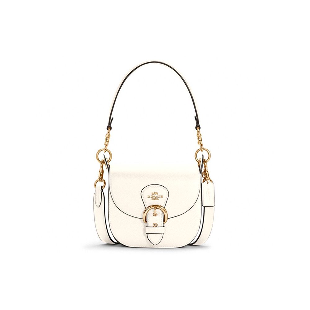 Coach Kleo 17 Classic Fashion Leather Saddle Bag Crossbody Shoulder Bag Women Bags White C5685-IMCHK