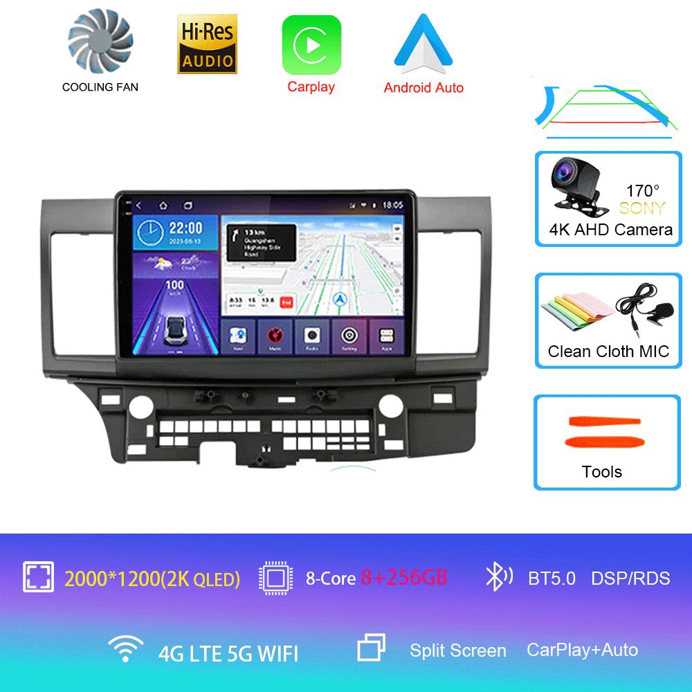 Для Mitsubishi Lancer 2007-2012 Android 14 4G Автомагнитола Автомагнитола Мультимедиа Видеоплеер Навигация GPS 2din 2 Din Carplay
