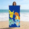 Модное пляжное полотенце с принтом Pokemon, Мягкое, из микрофибры, Легкое, Быстросохнущее, Большого размера для путешествий, кемпинга, Полотенце с Пикачу и декором для детей