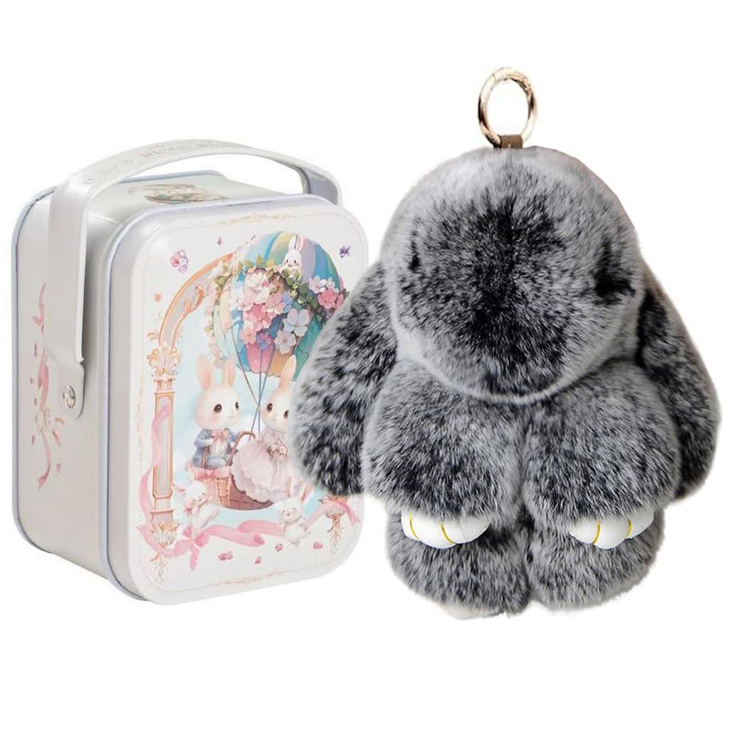 15cm Fluffy Bunny Keychain Rabbit Fur Keychain Women Bag Car Key chain Pendant Decoration Jewelry Bags Hangings Accessories Gift